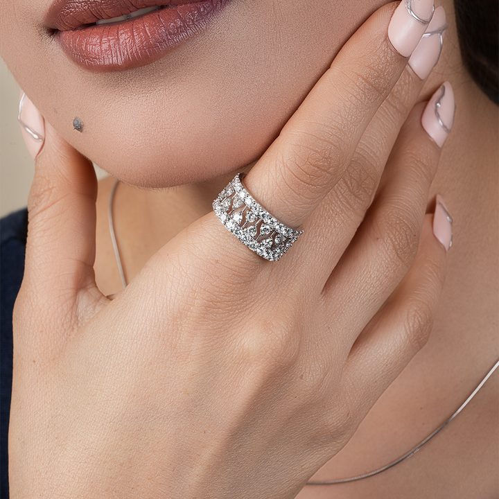 Full Eternity Round Cut Diamond Wedding Band for Her