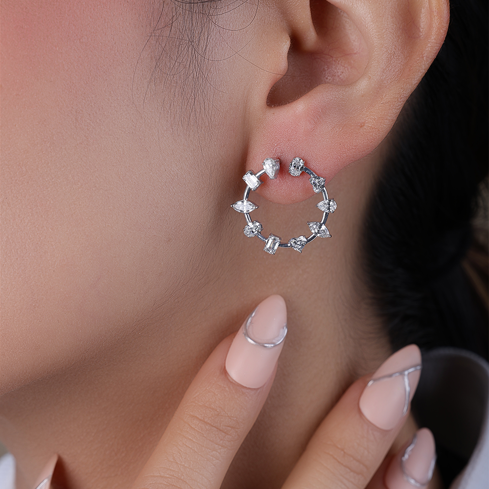 Classic Multi-Shape Lab-Grown Diamond Hoop Earrings