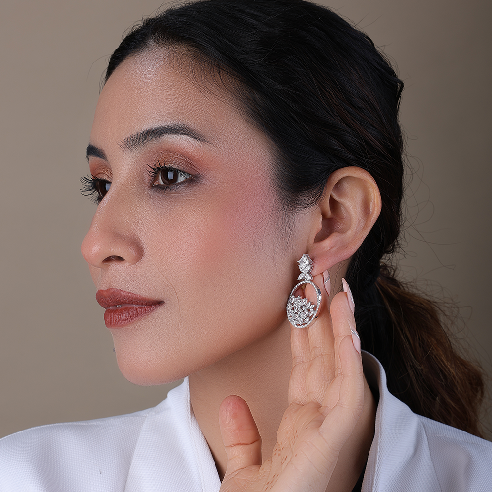 Multi-Shape Lab-Grown Diamond Drop Earrings for Reception