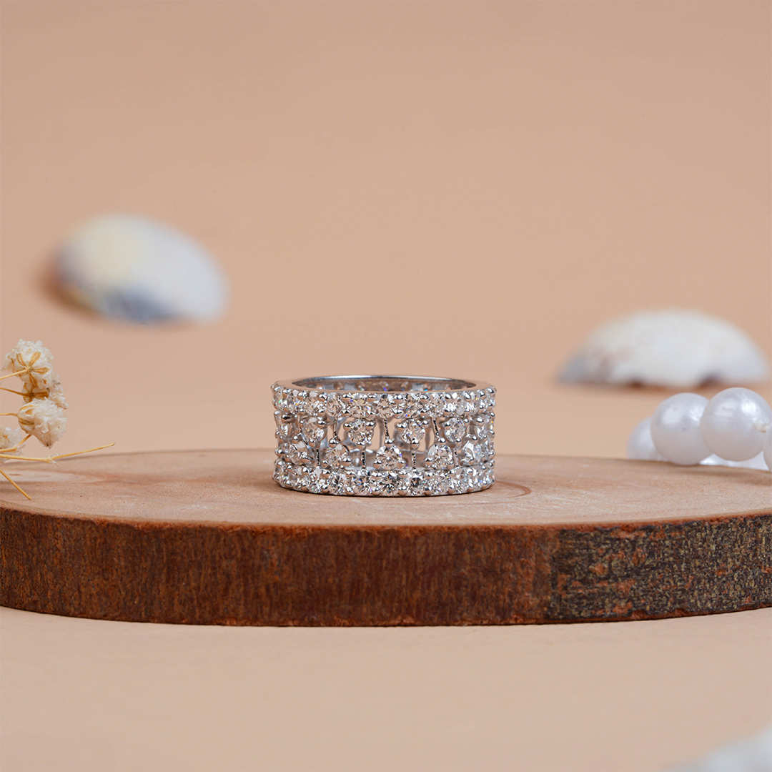 Full Eternity Round Cut Diamond Wedding Band for Her