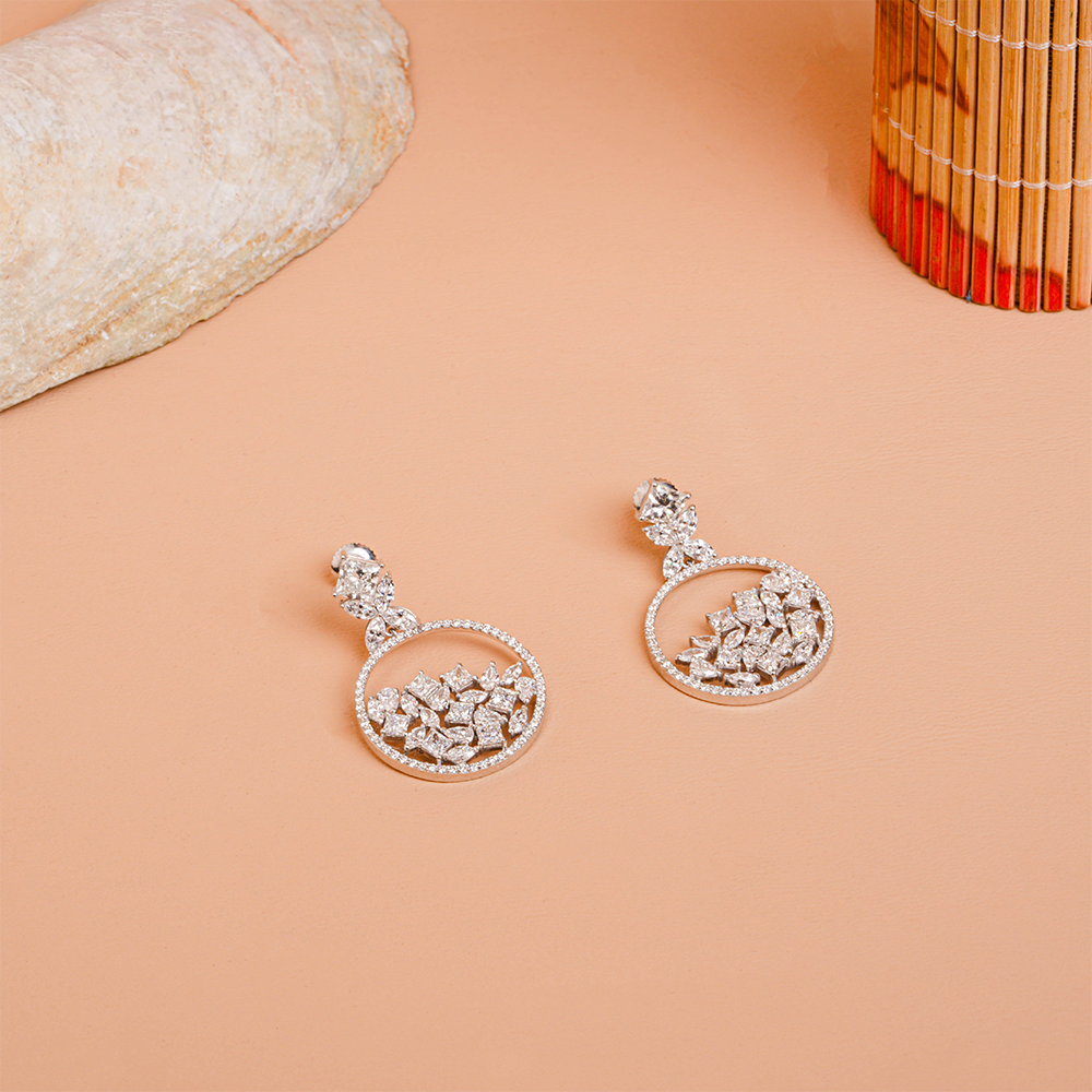 Multi-Shape Lab-Grown Diamond Drop Earrings for Reception