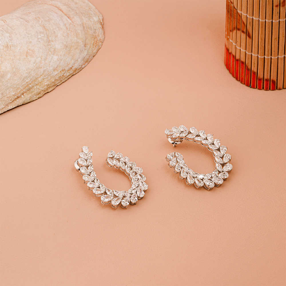 Lab Grown Diamond Pear & Marquise Shape Swirl Earrings