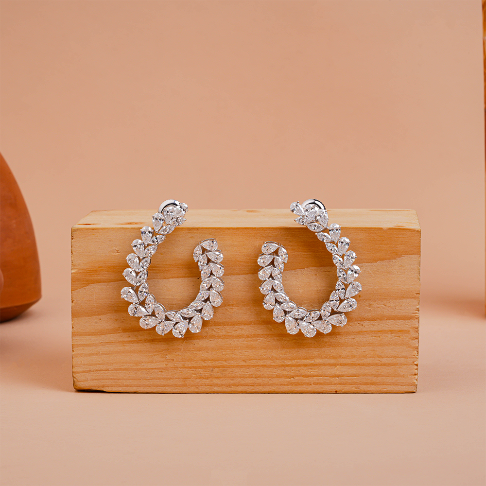 Lab Grown Diamond Pear & Marquise Shape Swirl Earrings