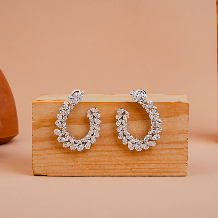 Lab Grown Diamond Pear & Marquise Shape Swirl Earrings