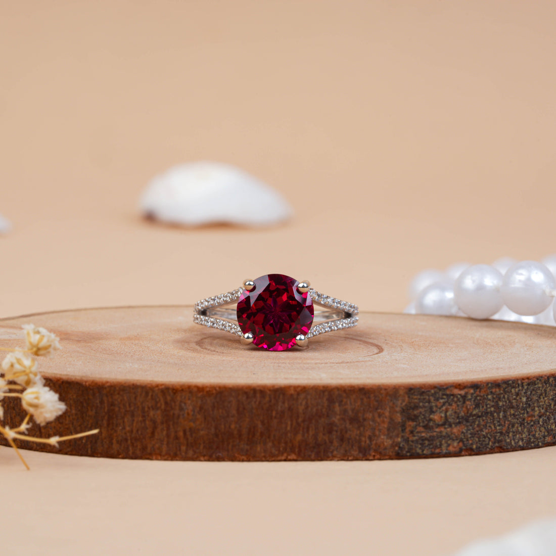 Vintage Round Rudy & Lab Diamond Promise Ring