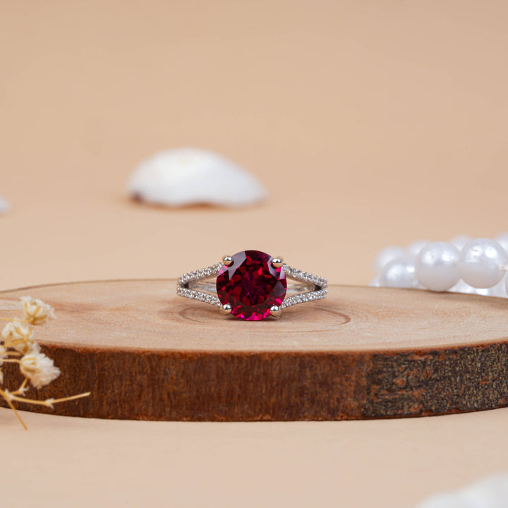 Vintage Round Rudy & Lab Diamond Promise Ring