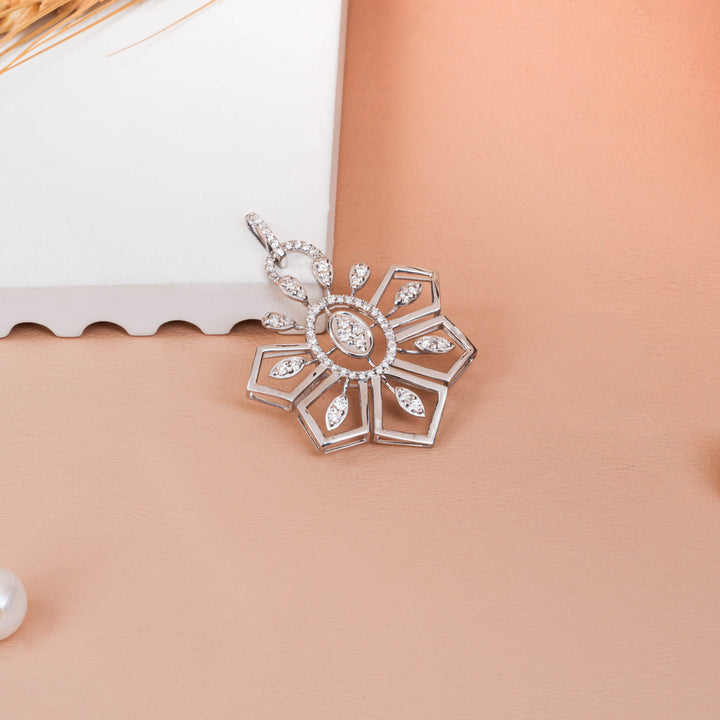 Vintage Sunburst Lab Grown Diamond Statement Pendant