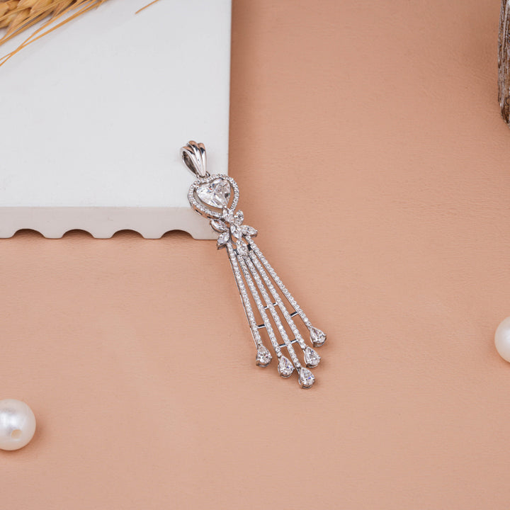 Grand Waterfall Multi-Cut Lab-Grown Diamond Pendant For Luxury Wedding Gift