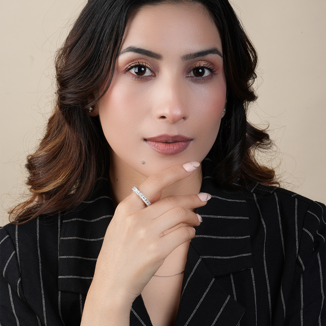 Princess Cut Criss Cross Victorian Engagement Ring