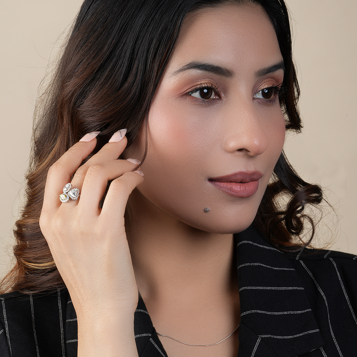 Oval–Marquise–Heart Cut Diamond Halo Engagement Ring