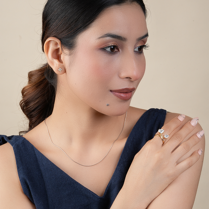 Heart & Pear Cut Diamond Toi-et-Moi Ring for Women