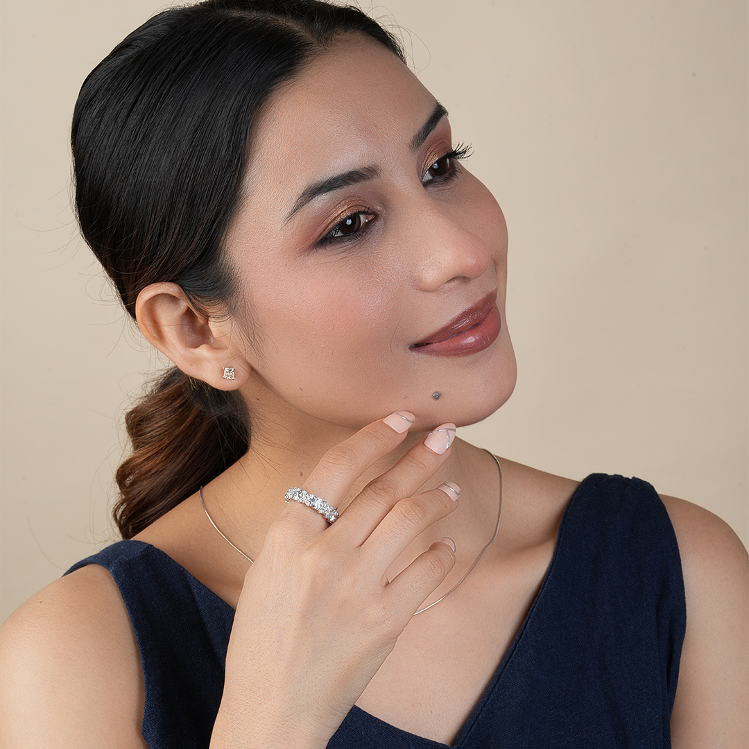 Full Eternity Pear & Round Wedding Band