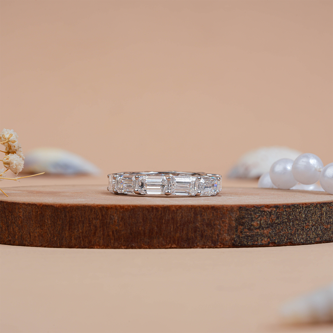 Baguette Cut Full Eternity Diamond Wedding Band
