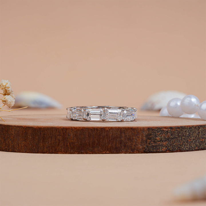 Baguette Cut Full Eternity Diamond Wedding Band