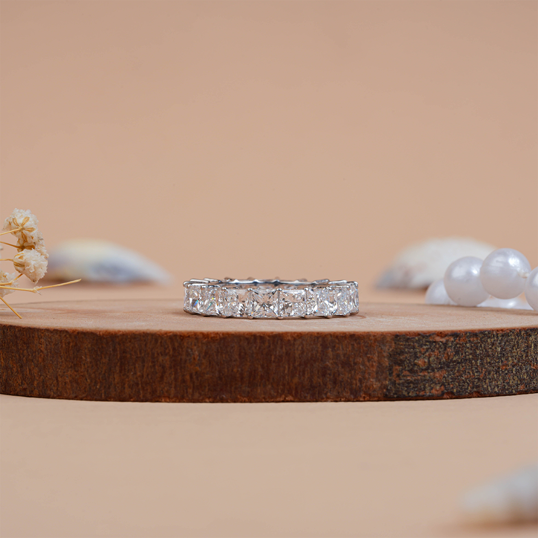 Princess Cut Criss Cross Victorian Engagement Ring