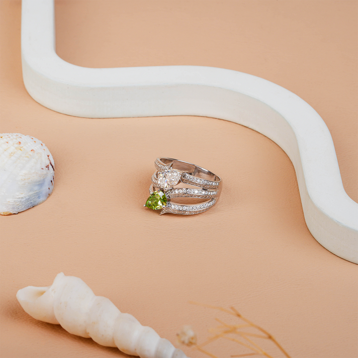 Crossover Multi Layered Pear Cut Diamond Cocktail Ring