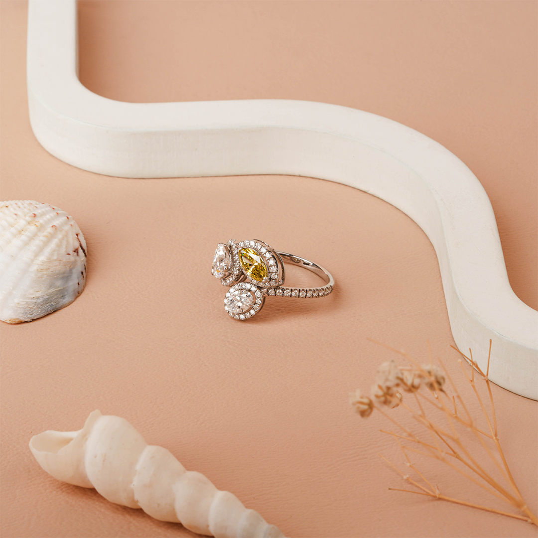 Oval–Marquise–Heart Cut Diamond Halo Engagement Ring