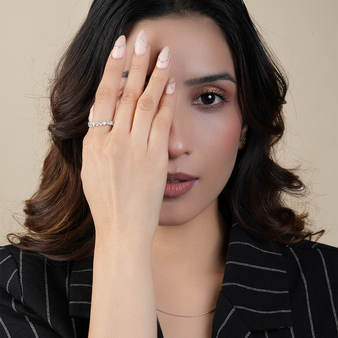 Heart Shape Lab Grown Diamond Full Eternity Wedding Band