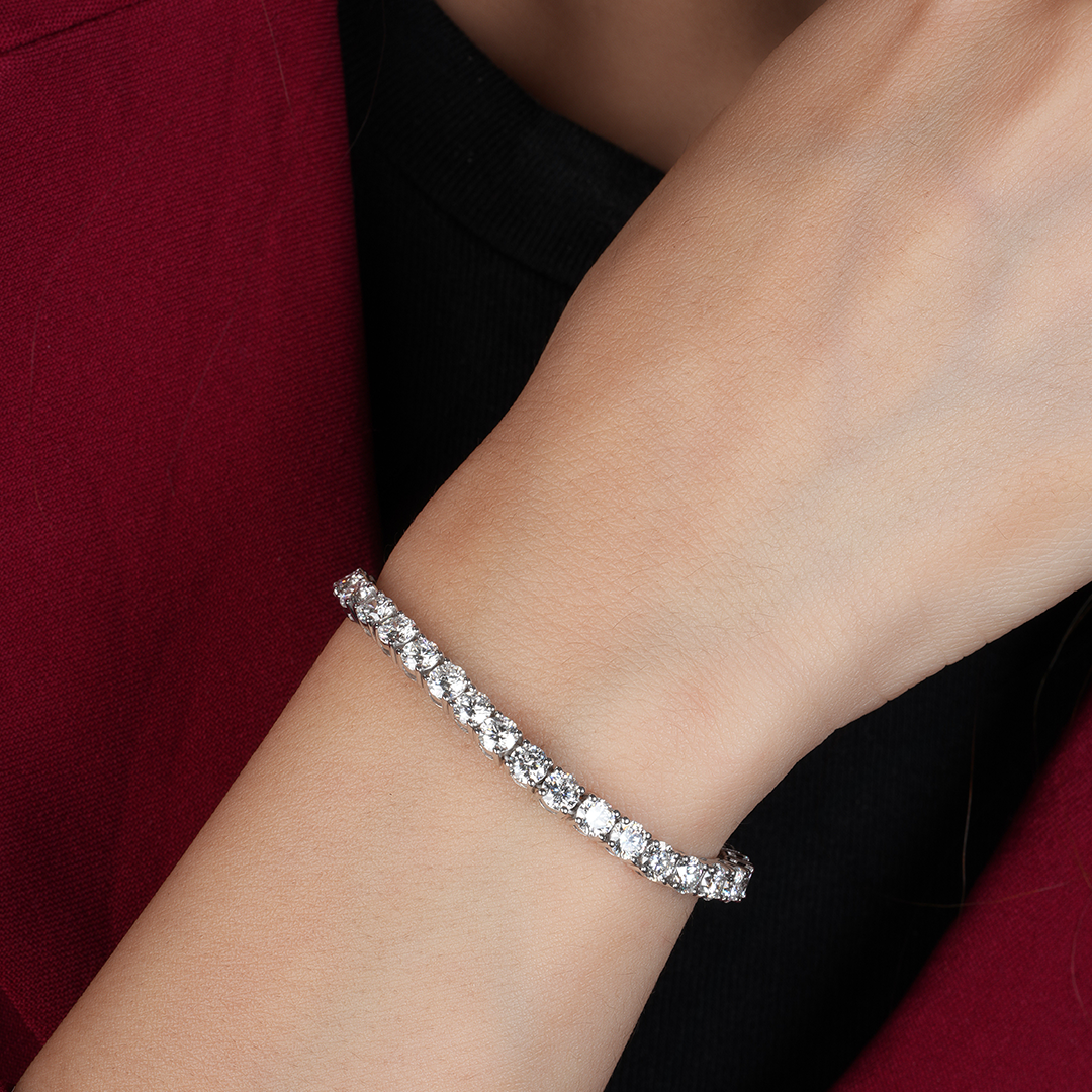 Round Cut Lab Grown Diamond Tennis Bracelet