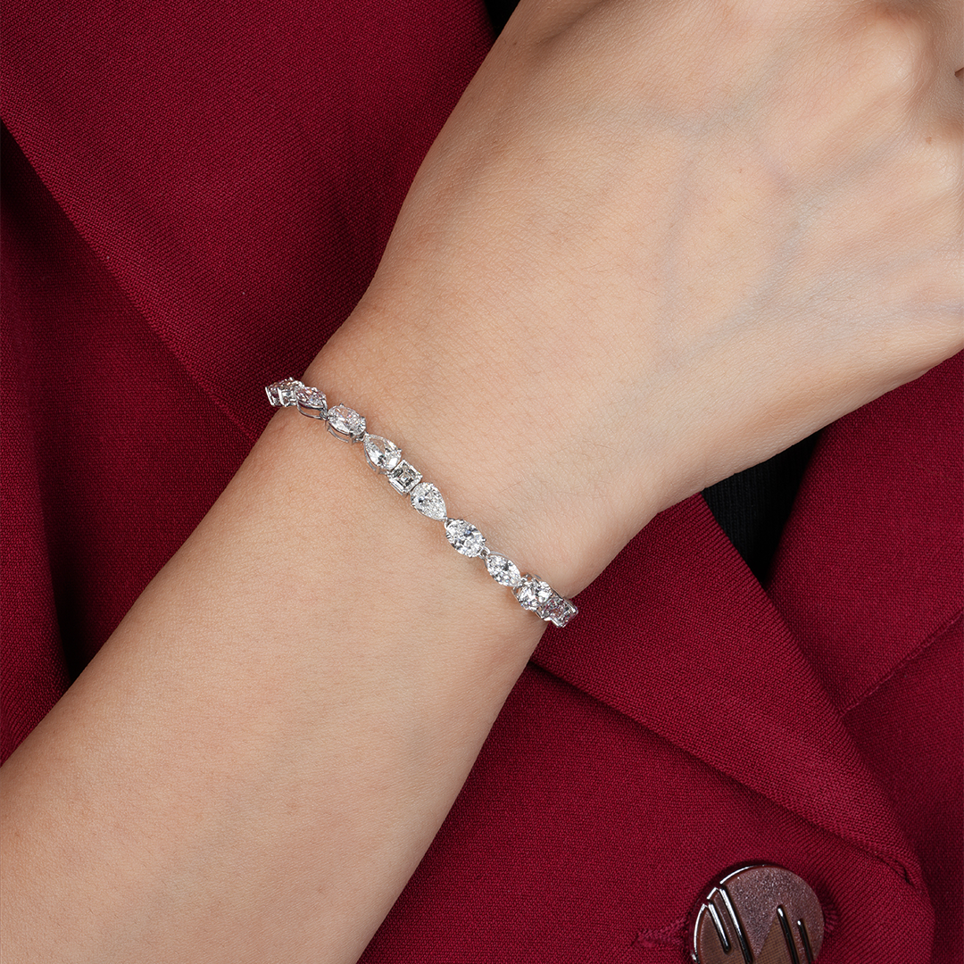 Multi-Shape Lab Diamonds Tennis Bracelet for Women