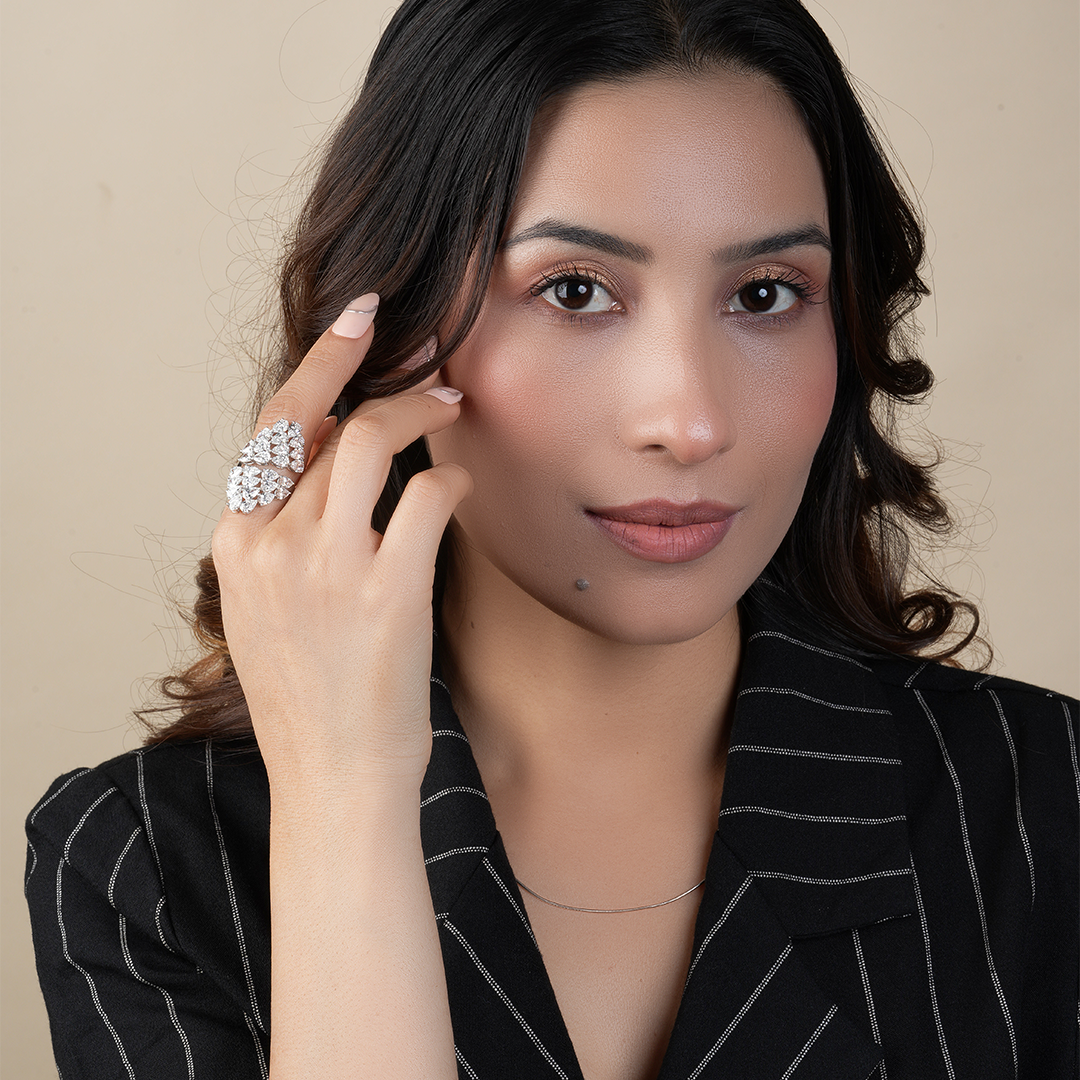 Pear-cut Lab-grown Diamond Bypass Ring