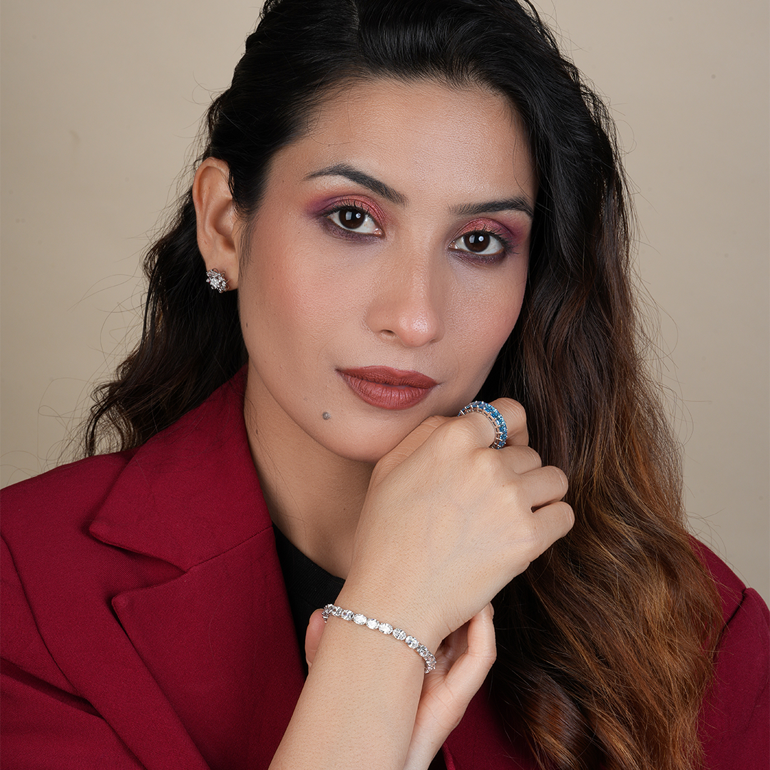 Oval Cut Lab Grown Diamond Tennis Bracelet for Women