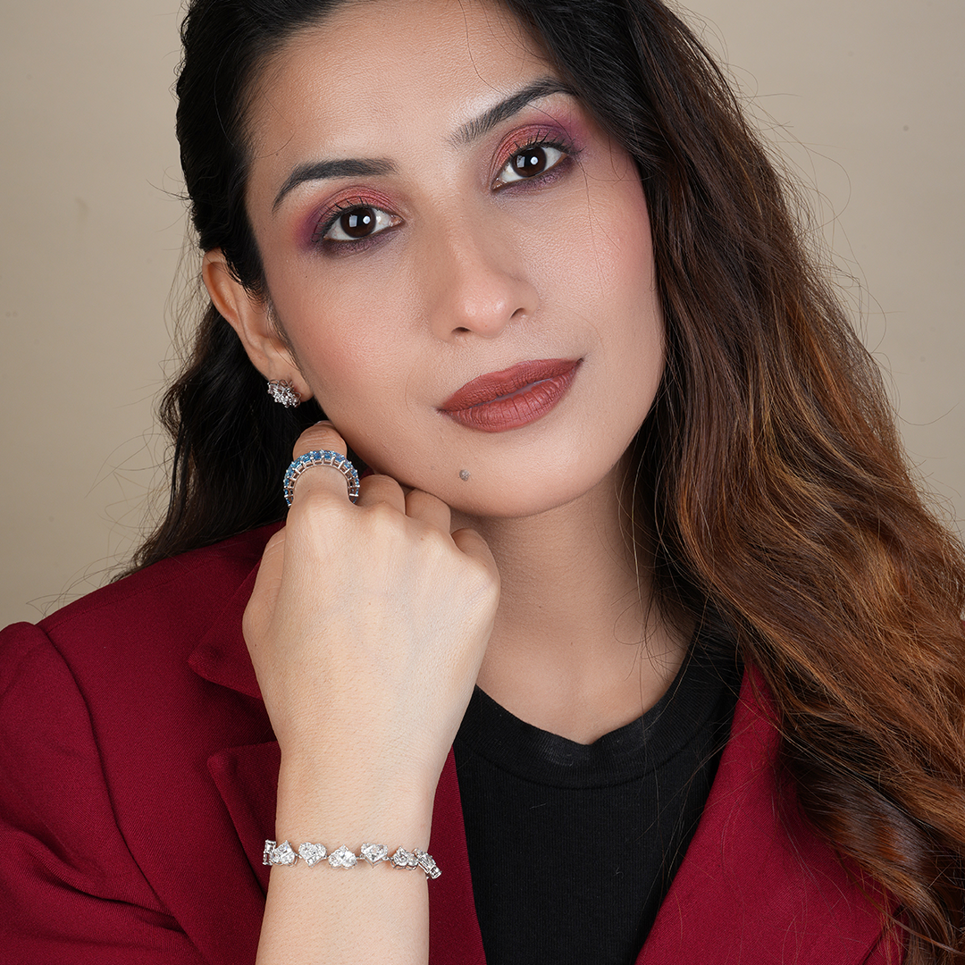 Princess & Half Moon Cut Lab-Grown Diamond Tennis Bracelet