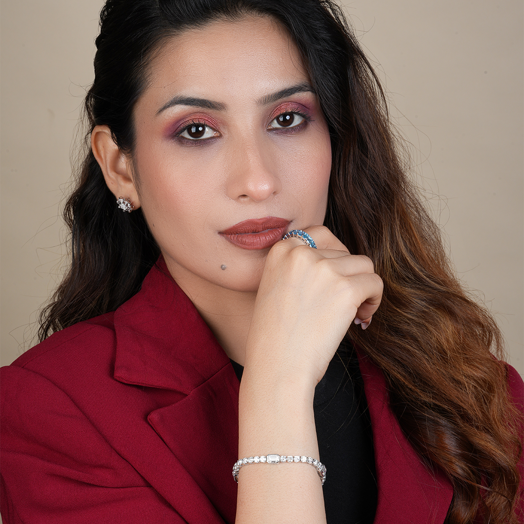 Round and Emerald Cut Lab-Grown Diamond Tennis Bracelet