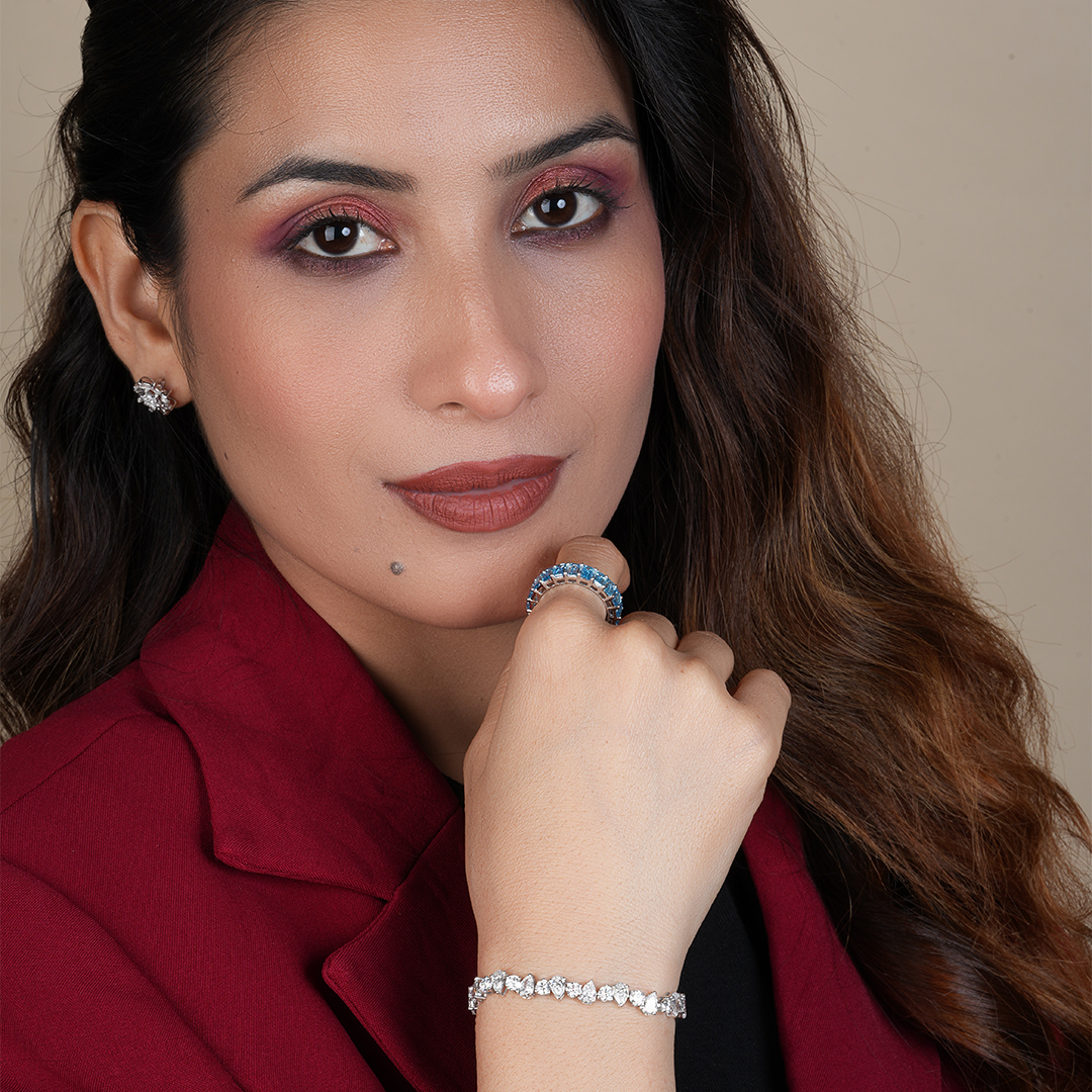 Pear & Round Cut Lab Grown Diamond Tennis Bracelet