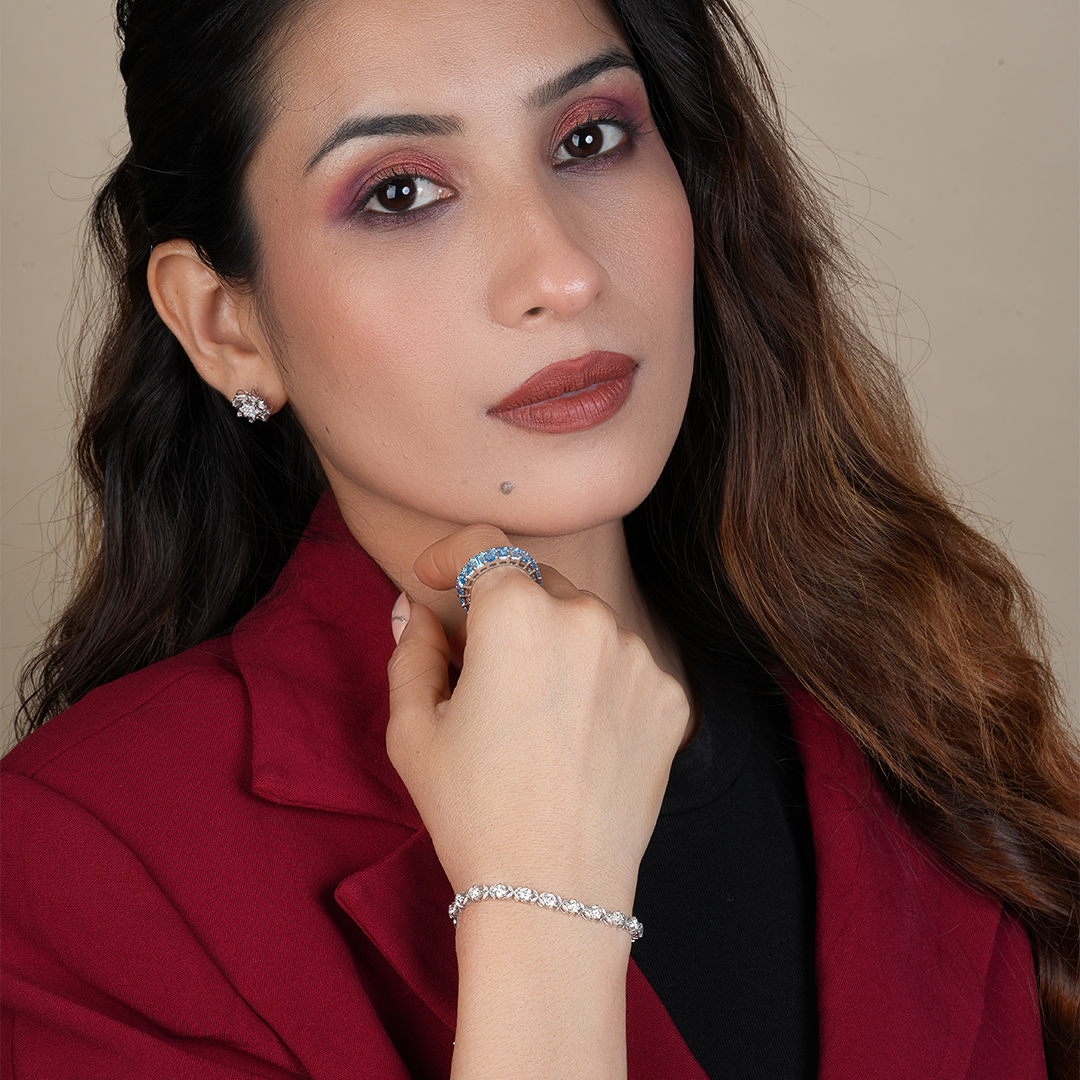 Delicate Round Cut Lab-Grown Diamond Tennis Bracelet