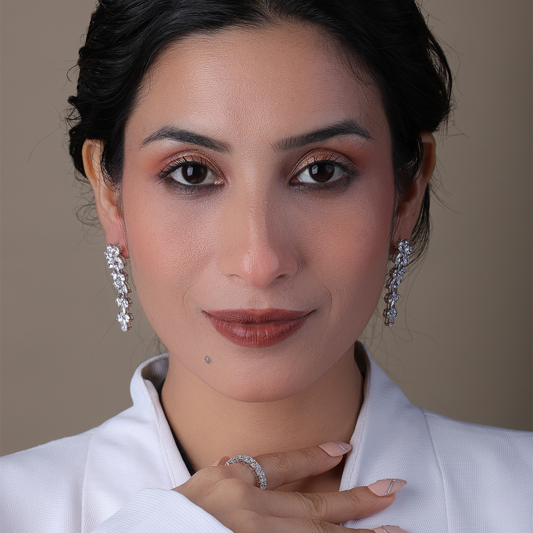 Long Dangler Multi-Shape Lab-Grown Drop Earrings