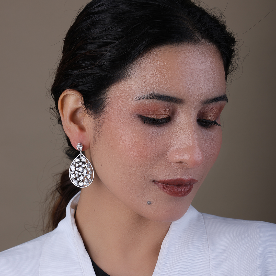 Classic Party Wear Multi-Shape Lab Grown Diamond Earring