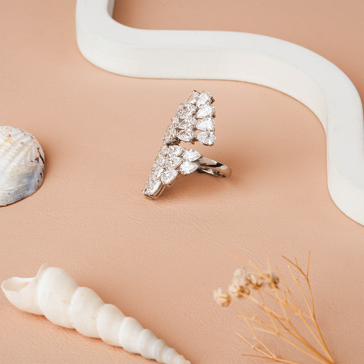 Pear-cut Lab-grown Diamond Bypass Ring