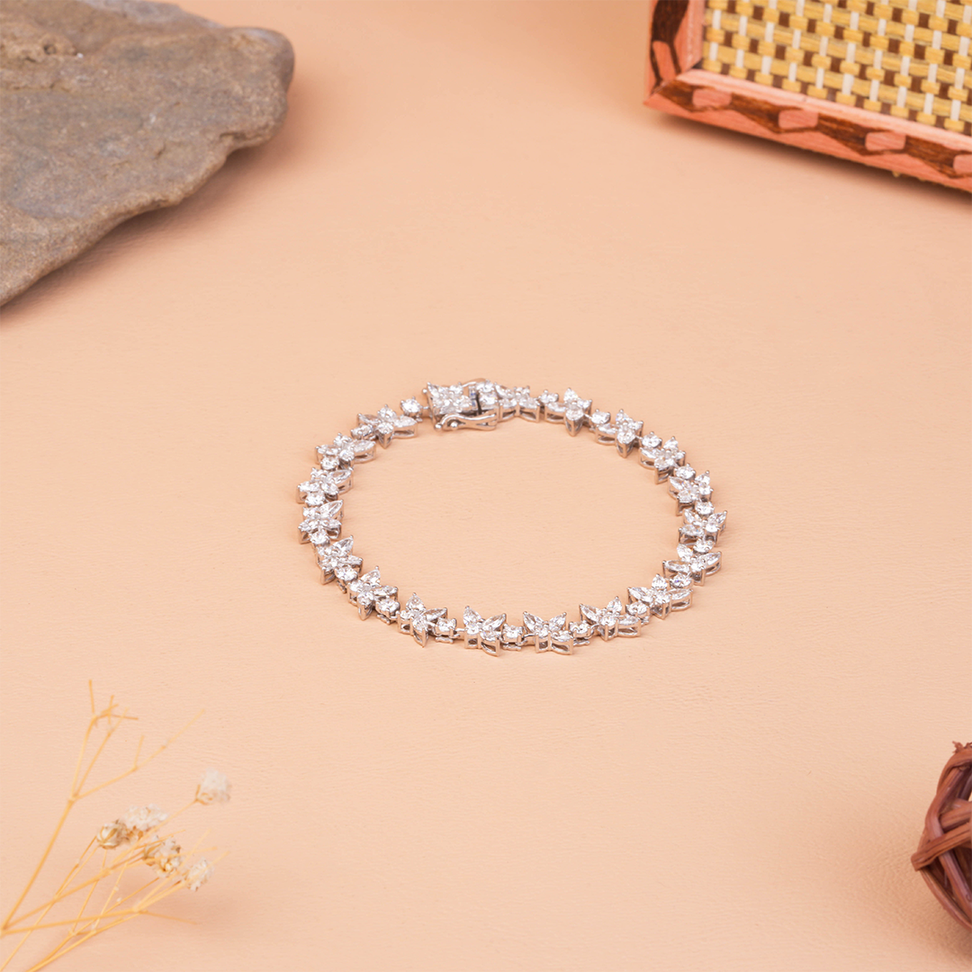 Party Wear Pear & Marquise Cut Lab-Grown Diamond Tennis Bracelet