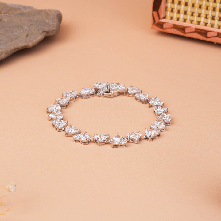 Princess & Half Moon Cut Lab-Grown Diamond Tennis Bracelet