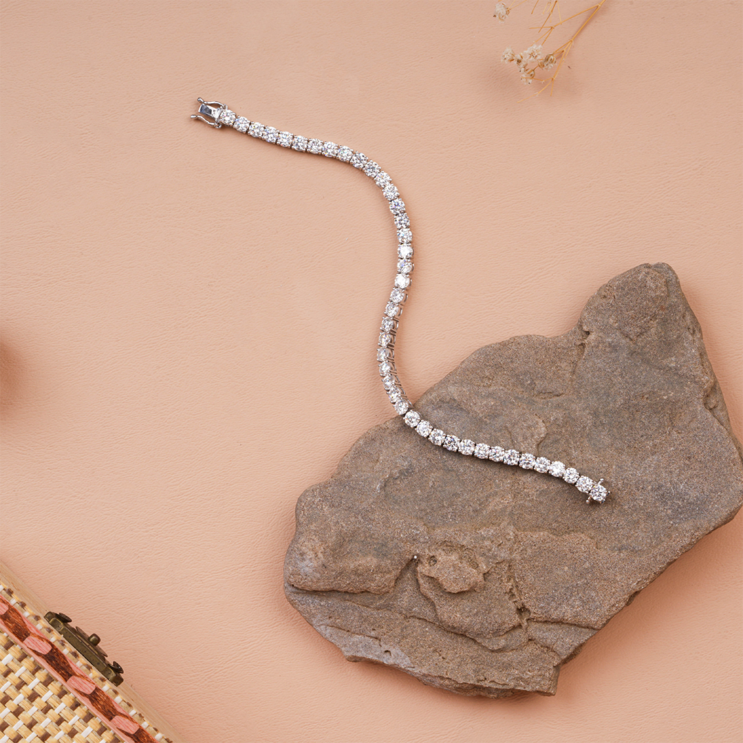 Round Cut Lab Grown Diamond Tennis Bracelet