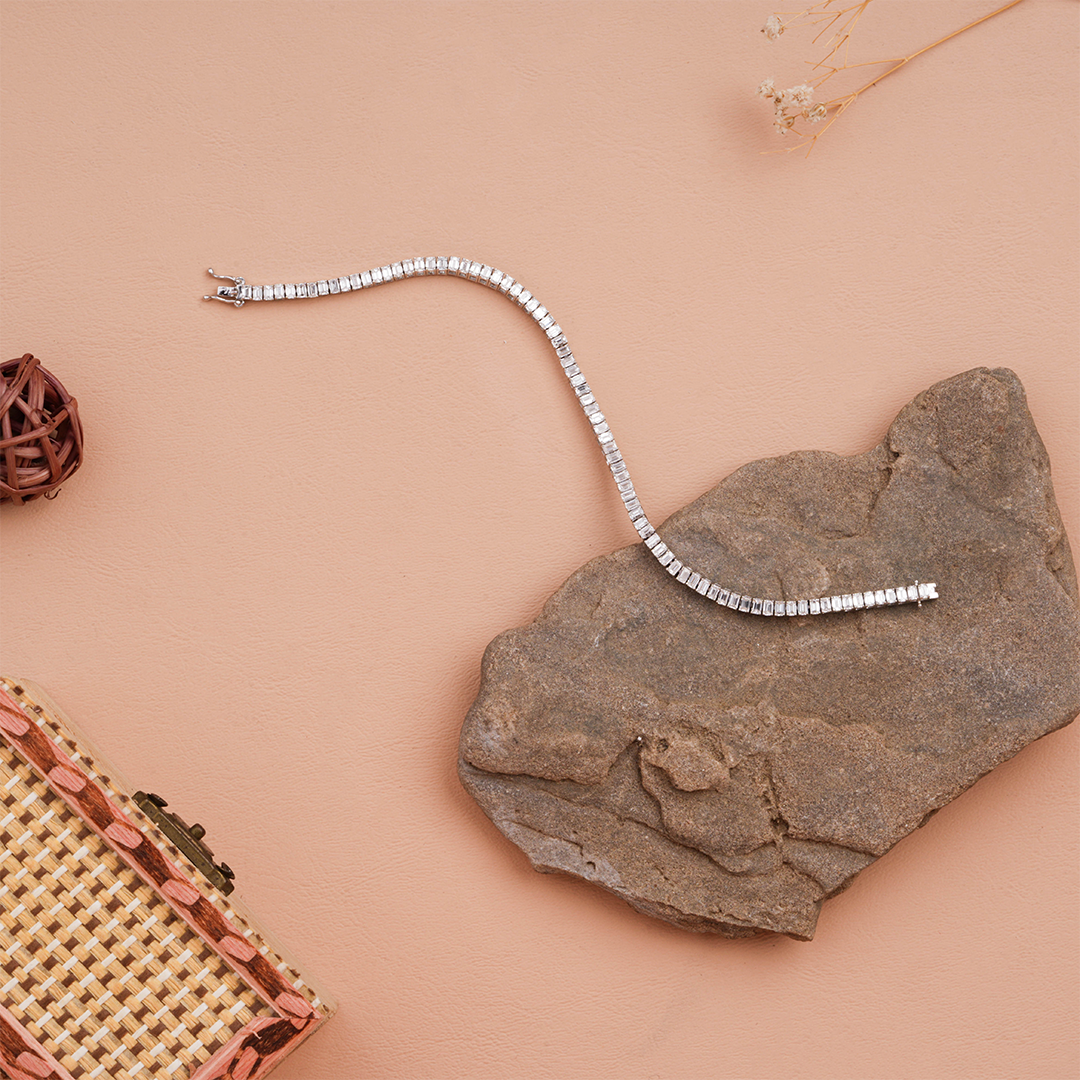 Emerald Cut Lab-Grown Diamond Tennis Bracelet