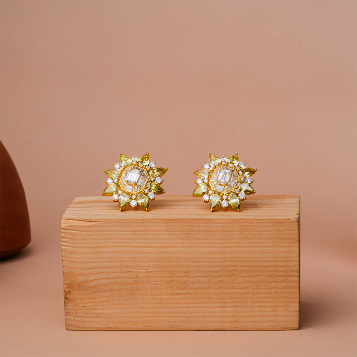 Multi-Cut Diamond Sunburst Studs