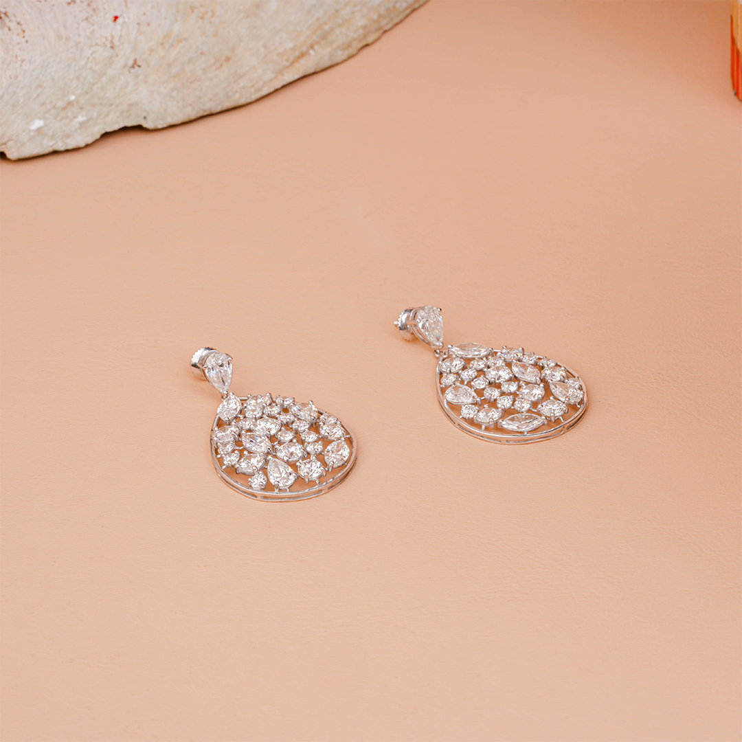 Classic Party Wear Multi-Shape Lab Grown Diamond Earring