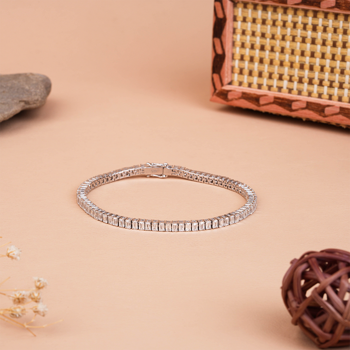 Emerald Cut Lab-Grown Diamond Tennis Bracelet