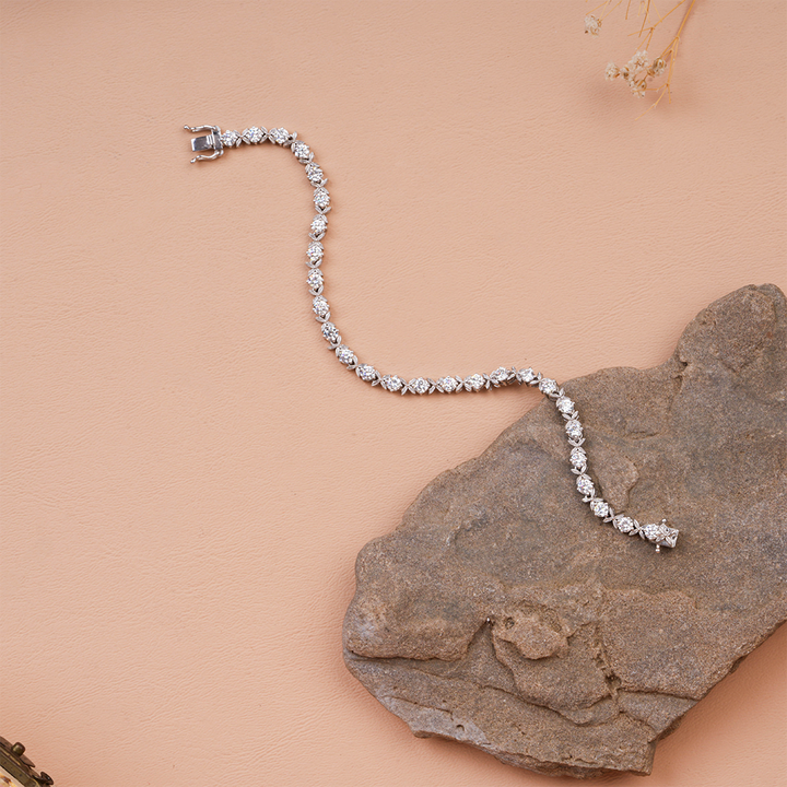 Delicate Round Cut Lab-Grown Diamond Tennis Bracelet