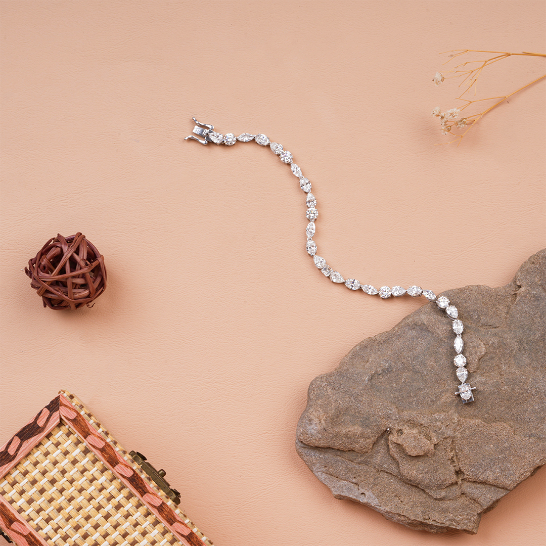 Multi-Shape Lab Diamonds Tennis Bracelet for Women