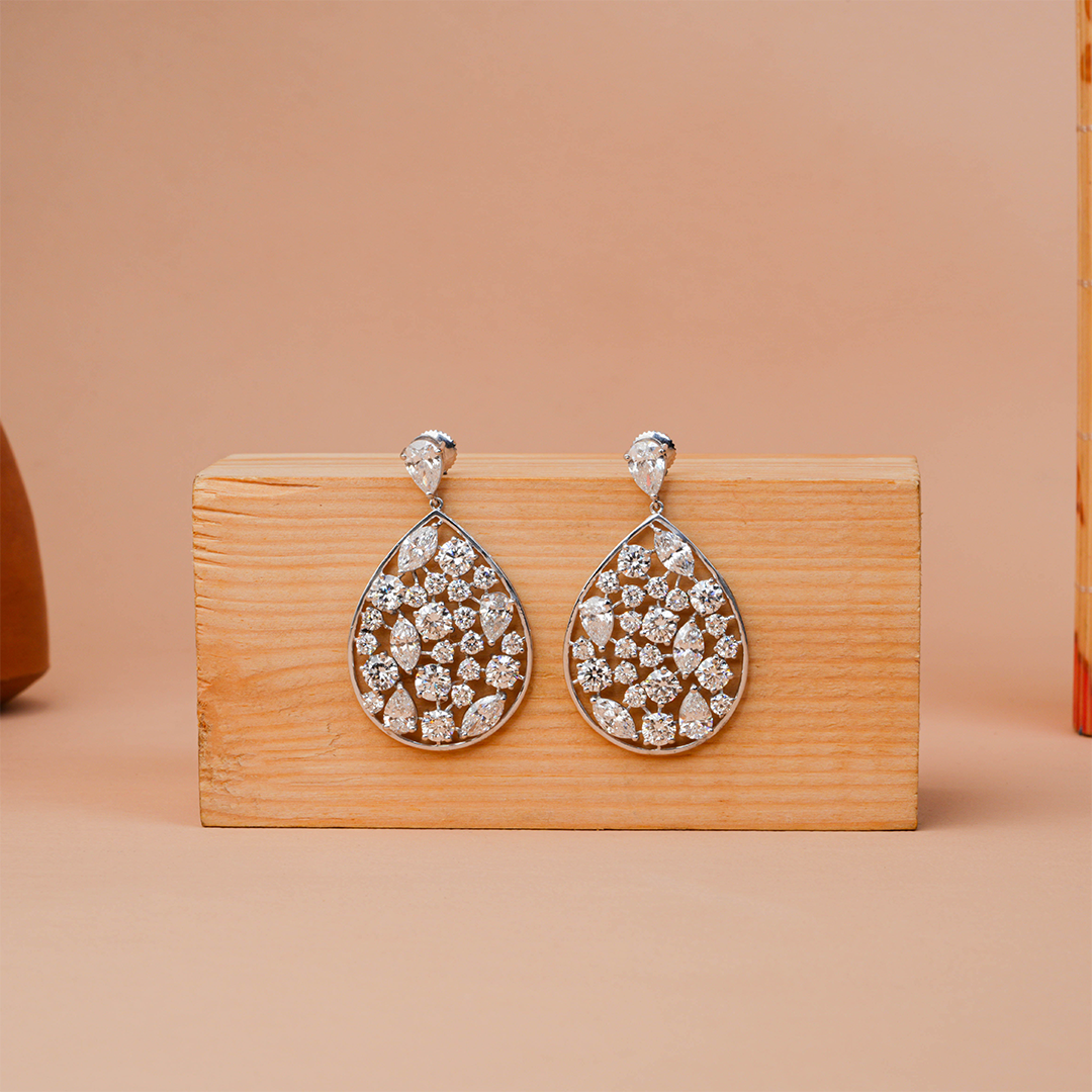 Classic Party Wear Multi-Shape Lab Grown Diamond Earring