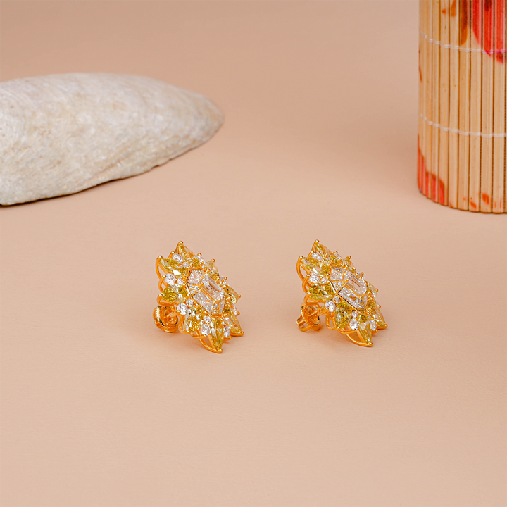 Multi-Cut Diamond Sunburst Studs